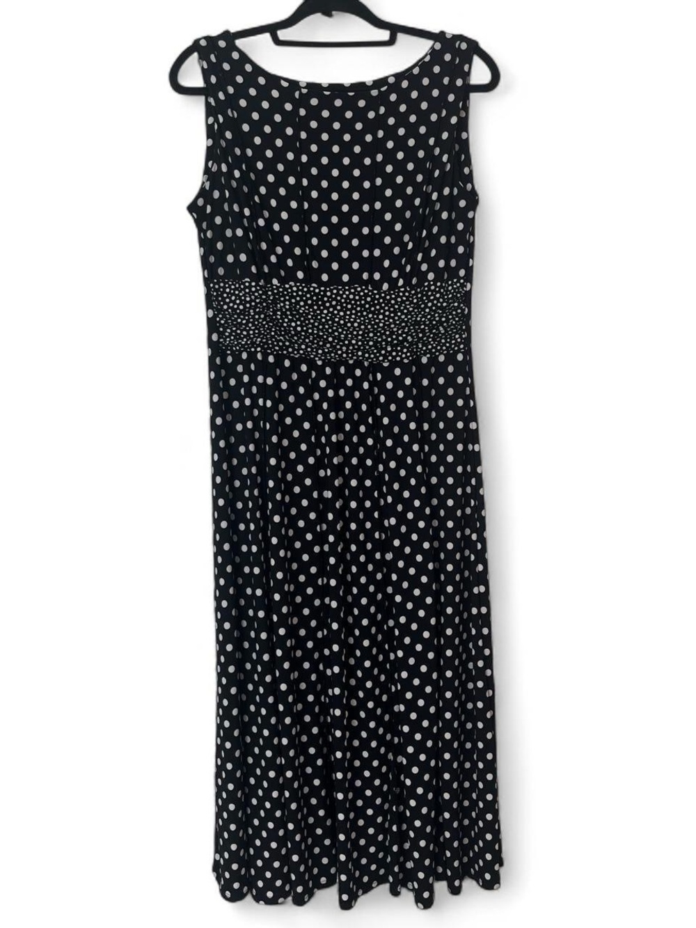 Perceptions Black and White Polka Dot Maxi Dress